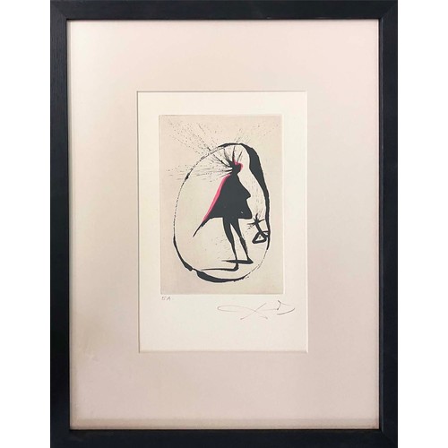166 - SALVADOR DALI, 'Mephistopheles', lithograph, 25cm x 16cm, signed and inscribed EA, framed. (Subject ... 