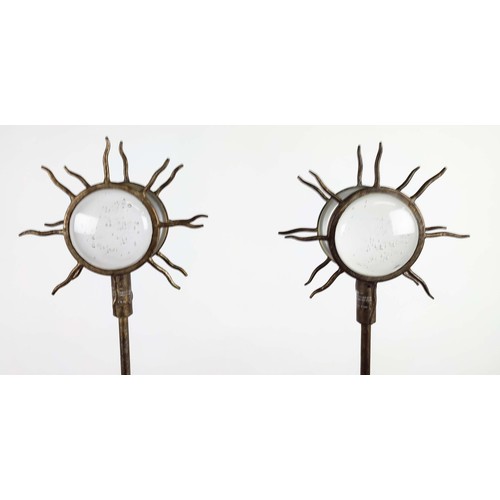 424 - PAOLO MOSCHINO SUNBURST FLOOR LAMPS, a pair, 147cm H. (2)