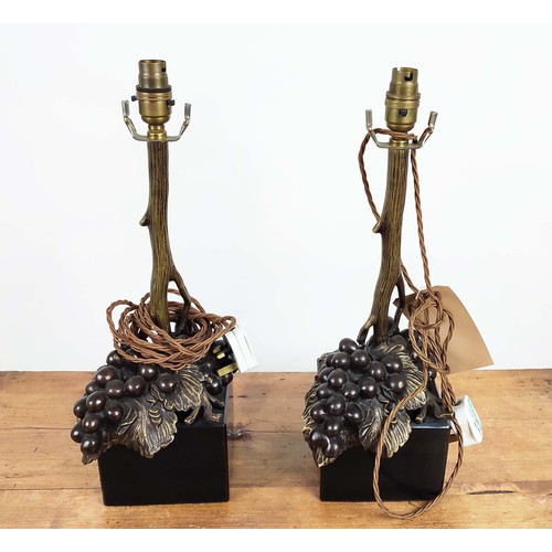 630 - PAOLO MOSCHINO GRAPE TABLE LAMPS, a pair, 46cm H approx. (2)