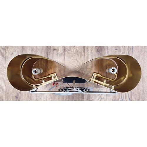 635 - PAOLO MOSCHINO ISSEY WALL SCONCES, 21cm x 37cm, a set of seven, polished brass finish. (7)