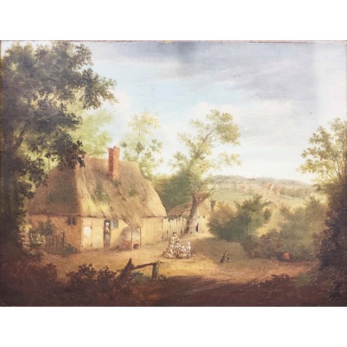 104 - 19TH CENTURY FLEMISH SCHOOL, 'Village scene', oil on canvas, prov: David A Cross Fine Art, Bristol, ... 