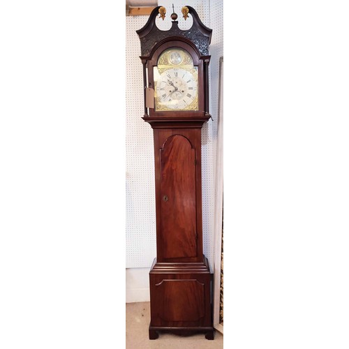 361 - LONGCASE CLOCK, George III eight day mahogany, made by Caleb Evans of Bristol,  silvered chapter dia... 