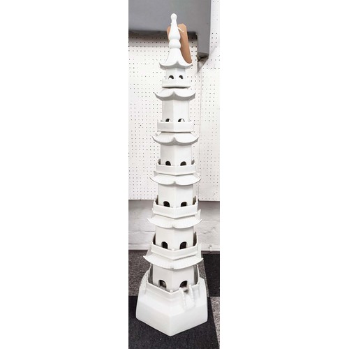 631 - PAOLO MOSCHINO PAGODA TOWER, glazed ceramic, 109cm H.