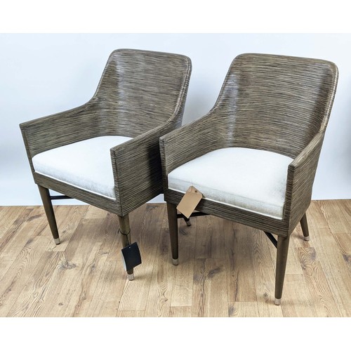 638 - PALECEK EVANS ARMCHAIRS, a pair, 56cm W approx. (2)