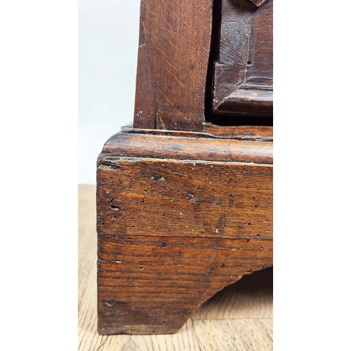 365 - LATE 17TH CENTURY OAK CHEST, three drawers with brass handles, 78cm H x 86.5cm W x 56cm D.