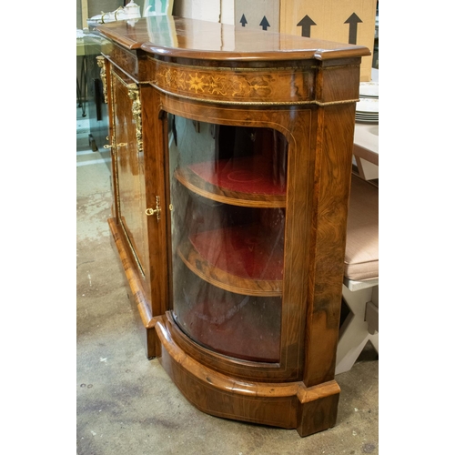 287 - CREDENZA, 171cm x 42cm x 111cm H, Victorian design burr walnut with gilt metal mounts, inlaid detail... 