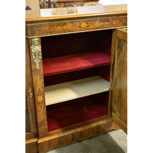 287 - CREDENZA, 171cm x 42cm x 111cm H, Victorian design burr walnut with gilt metal mounts, inlaid detail... 