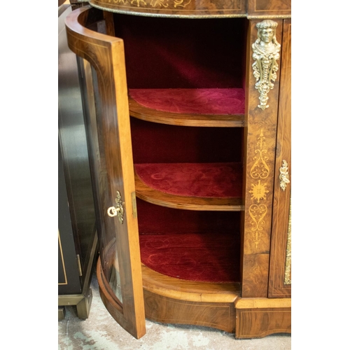 287 - CREDENZA, 171cm x 42cm x 111cm H, Victorian design burr walnut with gilt metal mounts, inlaid detail... 