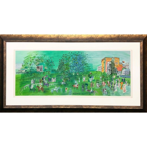 138 - RAOUL DUFY, 'Ascot', lithograph, 41cm x 102cm, numbered edition 00047, framed.