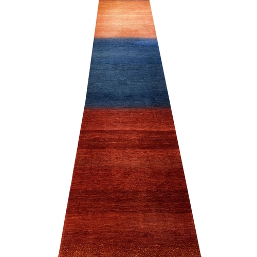 199 - CONTEMPORARY GABBEH RUNNER, 630cm x 77cm.