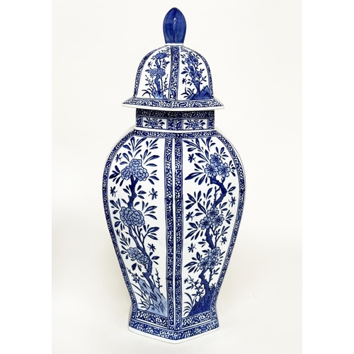 262 - TEMPLE VASE, Chinese blue and white ceramic, 62cm H.