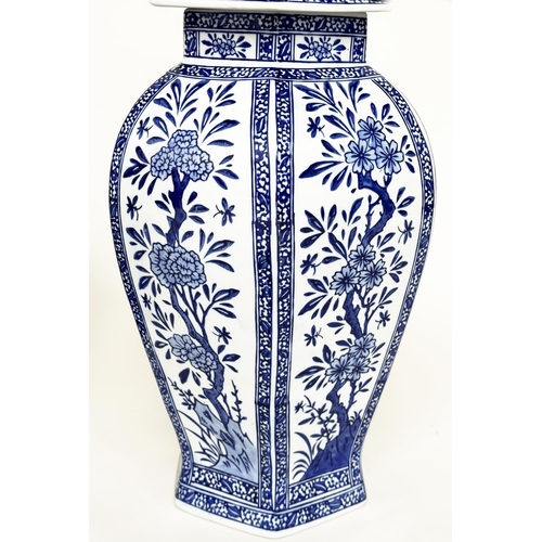 262 - TEMPLE VASE, Chinese blue and white ceramic, 62cm H.