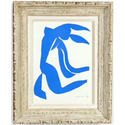 174 - HENRI MATISSE, Blue nude – Le Chevelure, original lithograph from the 1954 edition after Matisse cut... 