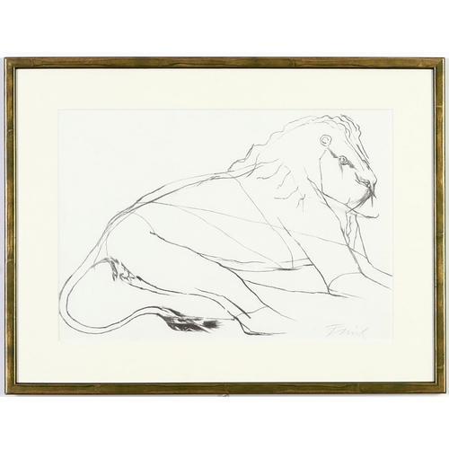 176 - ELISABETH FRINK, Lion, hand signed original lithograph. Edition: 250, printed at Curwen studio: suit... 
