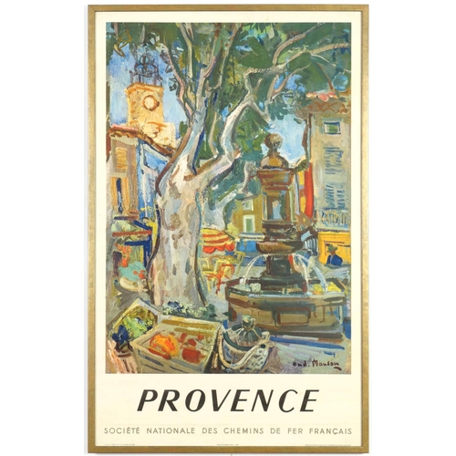178 - PROVENCE - FRANCE, 1957, SNCF -  original travel lithographic poster, Hubert Baille - Paris, 100 x 6... 