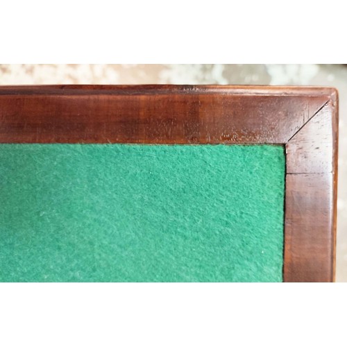 363 - A GEORGE III MAHOGANY CARD TABLE, circa 1770, fold over top, inset green baize, secret drawer, raise... 