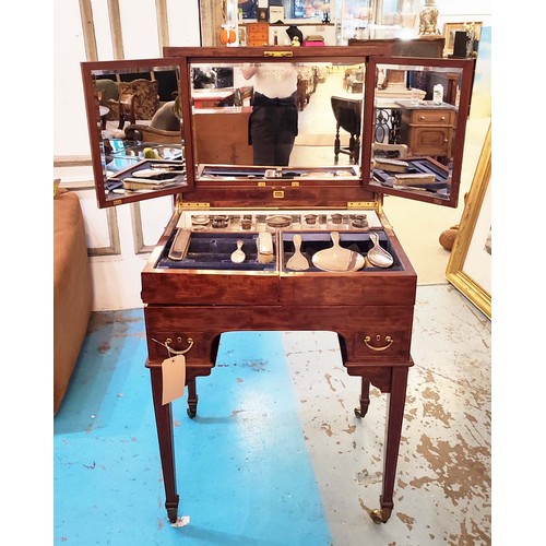 369 - MAPLE & CO FOLDING DRESSING TABLE, early 20th century mahogany, 70cm W x 95cm H x 51cm D, bears Mapl... 