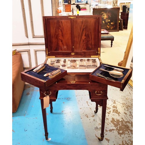 369 - MAPLE & CO FOLDING DRESSING TABLE, early 20th century mahogany, 70cm W x 95cm H x 51cm D, bears Mapl... 