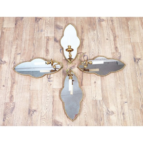 291 - VAUGHAN WALL SCONCES, a set of four, each 46cm H x 22cm W, with gilt beaded shaped frames, enclosing... 