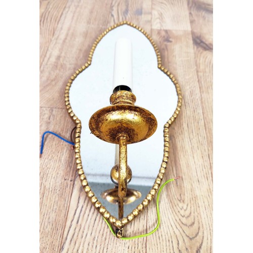 291 - VAUGHAN WALL SCONCES, a set of four, each 46cm H x 22cm W, with gilt beaded shaped frames, enclosing... 