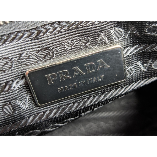 92 - PRADA VINTAGE BAG, nylon body with leather double handles and leather trims throughout, contrasting ... 