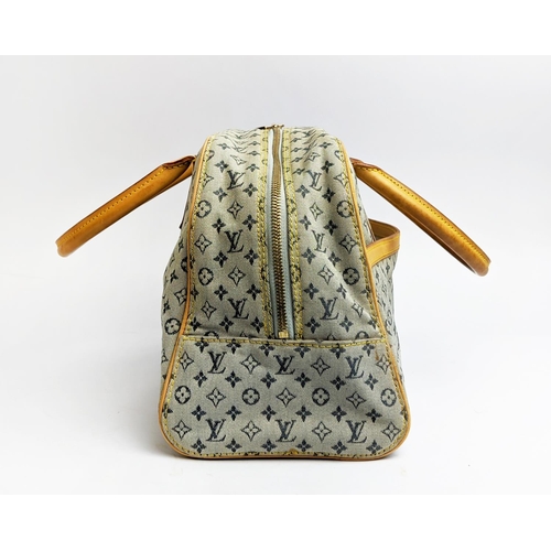 93 - LOUIS VUITTON MARIE BAG, blue monogrammed canvas with leather top handles and trims, zippered top cl... 