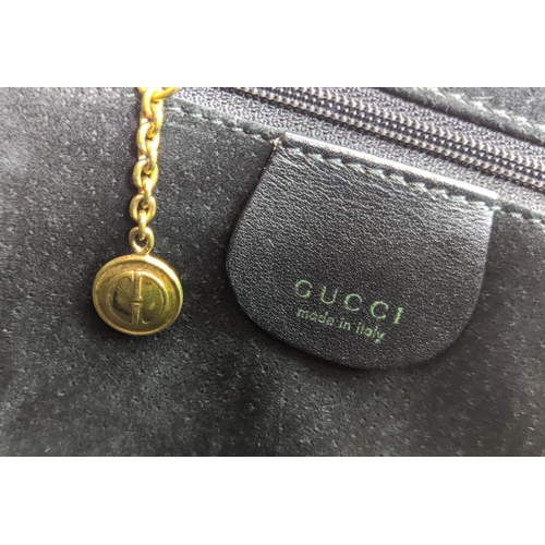 94 - GUCCI VINTAGE TOTE BAG, leather with two top handles, front leather closure with iconic G logo in pa... 