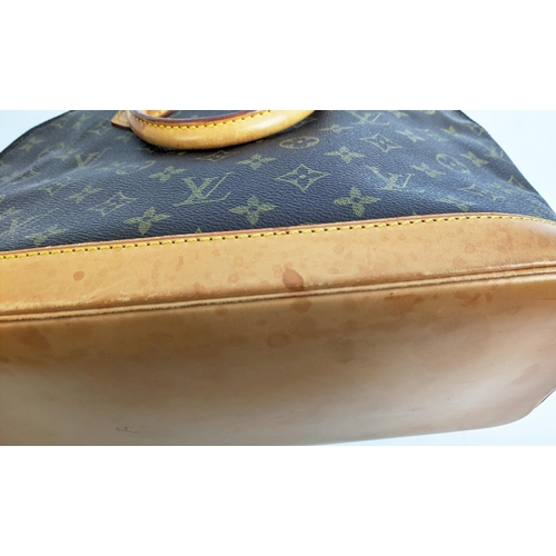 96 - LOUIS VUITTON ALMA BAG, monogrammed coated canvas with top leather handles and leather base, top zip... 