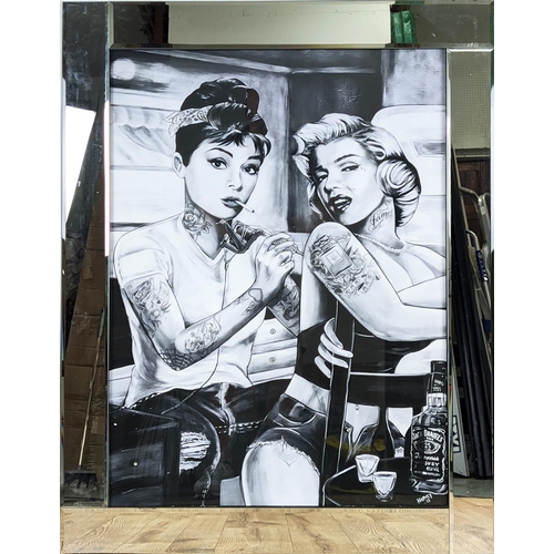 479 - AUDREY TATTOOING MARILYN, contemporary school print, relief detail, framed, 95.5cm x 75cm.