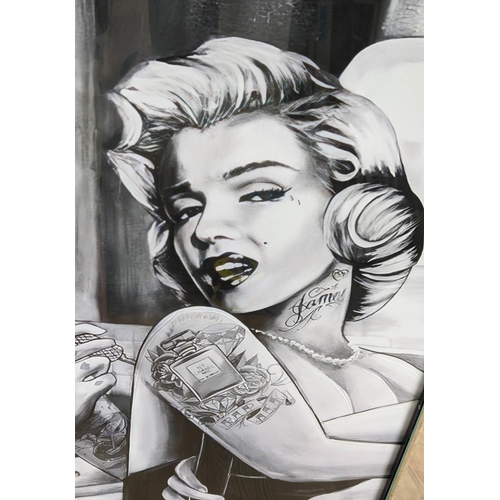 479 - AUDREY TATTOOING MARILYN, contemporary school print, relief detail, framed, 95.5cm x 75cm.