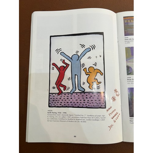 170 - ATTRIBUTED TO KEITH HARING (1958-1990), Untitled No. 7', watercolour on paper, signed K Haring, 31.5... 