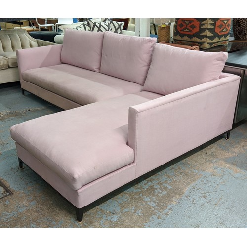 646 - CAMERICH CORNER SOFA, in a pink fabric, approx 190cm deep by 285cm wide