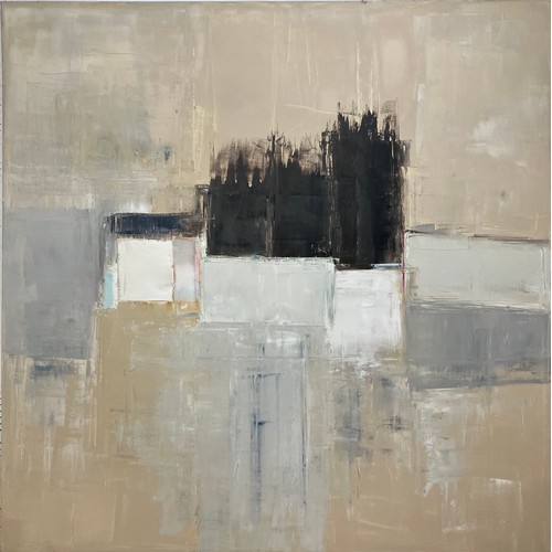 144 - SOFIA PETROPOULOU (1964), 'Abstract', oil on canvas, 160cm x 160cm, signed verso.