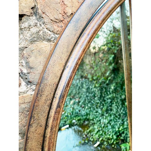 552 - ARCHITECTURAL GARDEN MIRROR, 170cm high, 90cm wide, Georgian style, gated design.