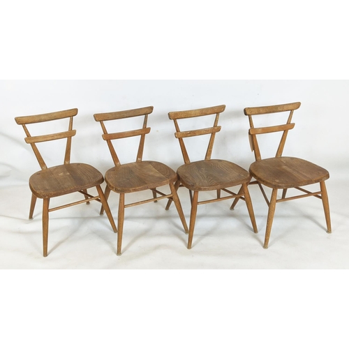 144 - CHILDREN'S CHAIRS, French, a set of four, with elm seats, each 36cm W x 65cm H. (4)