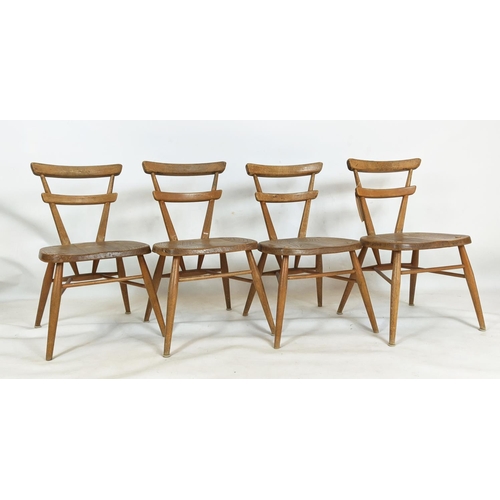 144 - CHILDREN'S CHAIRS, French, a set of four, with elm seats, each 36cm W x 65cm H. (4)