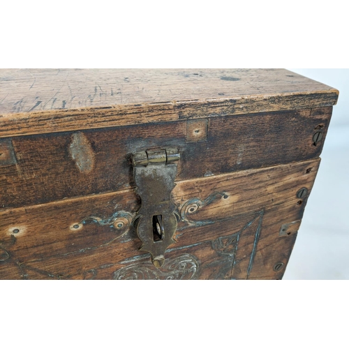 146 - CHINESE WOODEN CHEST, with a fitted interior apparently a make up chest, 61cm W x 37cm D x 43cm H, f... 