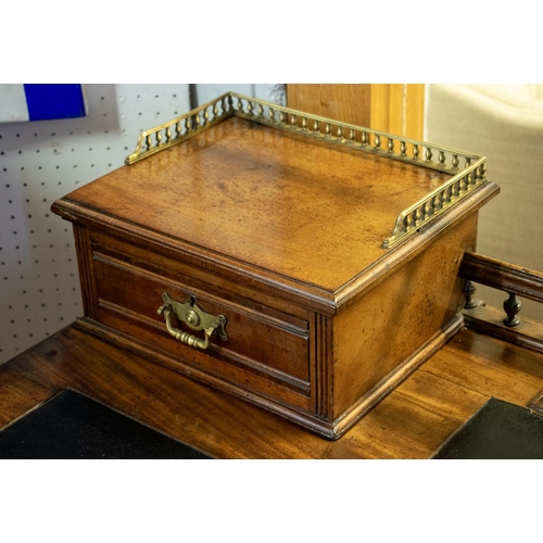 203 - PEDESTAL DESK, 92cm H x 122cm W x 65cm D, Victorian mahogany, circa 1880, with black leatherette top... 