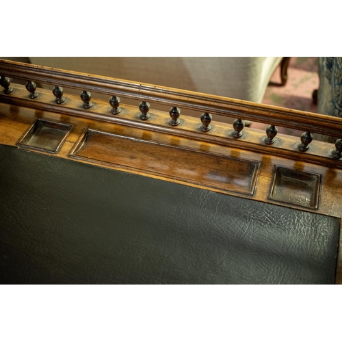 203 - PEDESTAL DESK, 92cm H x 122cm W x 65cm D, Victorian mahogany, circa 1880, with black leatherette top... 