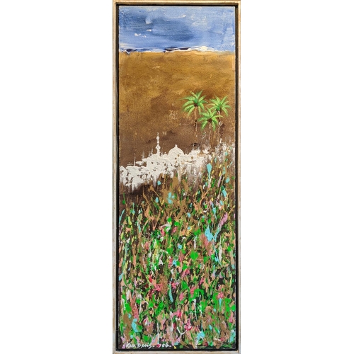 24 - KEN DAVIS, 'Just Heaven', oil on board, 92cm x 31cm, framed.