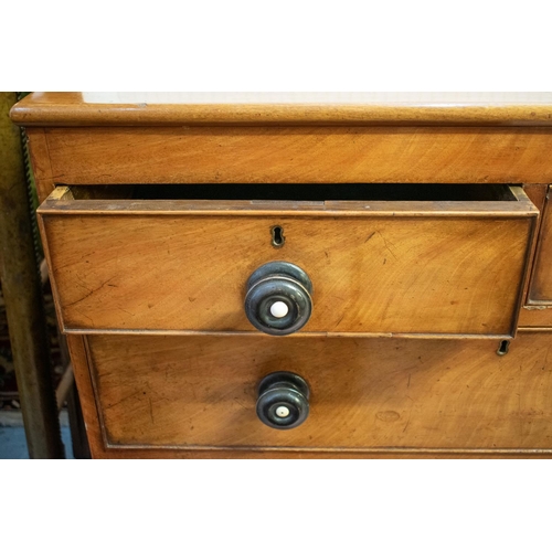 279 - CHEST, 103cm H x 95cm W x 47cm D, 19th century mahogany of five drawers with ebonised handles.