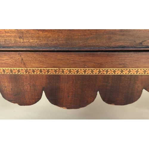 103 - SCOTTISH HALL CHEST, Regency flame mahogany and satinwood inlaid of adapted shallow proportions with... 