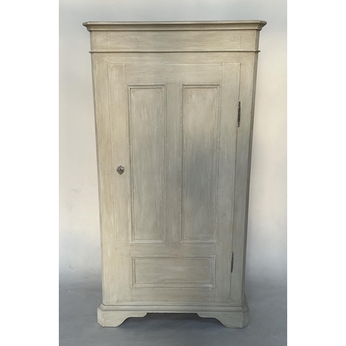 135 - ARMOIRE, 172cm high, 94cm wide, 48cm deep, 19th century French traditionally grey painted with singl... 