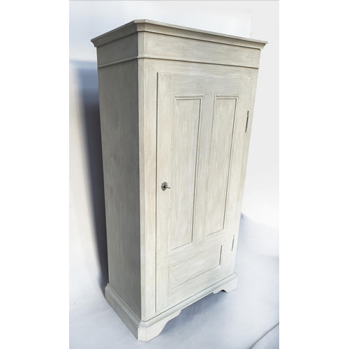 135 - ARMOIRE, 172cm high, 94cm wide, 48cm deep, 19th century French traditionally grey painted with singl... 