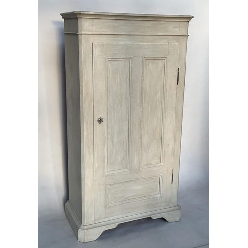 135 - ARMOIRE, 172cm high, 94cm wide, 48cm deep, 19th century French traditionally grey painted with singl... 