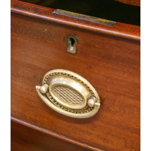 202 - BOWFRONT CHEST, 99cm H x 97cm W x 47cm D, 19th century mahogany of five drawers.