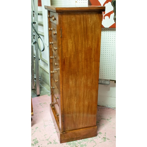 204 - WELLINGTON CHEST, 104cm H x 49cm x 33cm, Victorian mahogany containing seven drawers.