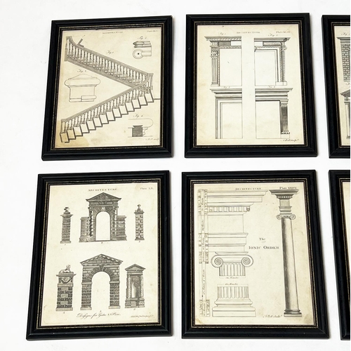 21 - ARCHITECTURAL ENGRAVINGS, a set of eleven, each 29cm x 23cm overall, framed. (11)