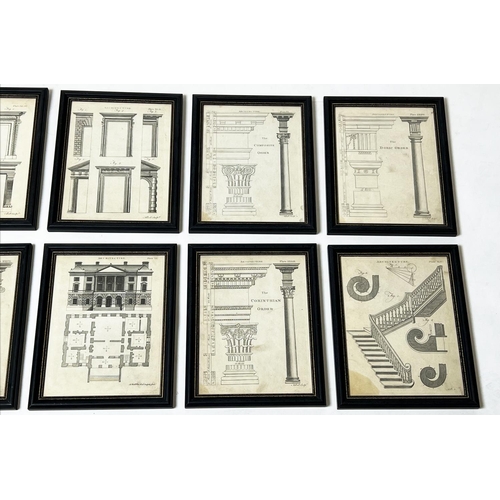 21 - ARCHITECTURAL ENGRAVINGS, a set of eleven, each 29cm x 23cm overall, framed. (11)