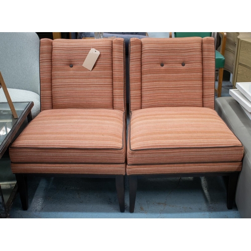 221 - HOLLAND & SHERRY WOOL UPHOLSTERED LOUNGE CHAIRS, a pair, 60cm W approx.